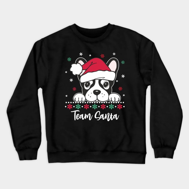 Team Santa Christmas Frenchie Crewneck Sweatshirt by FloraLi